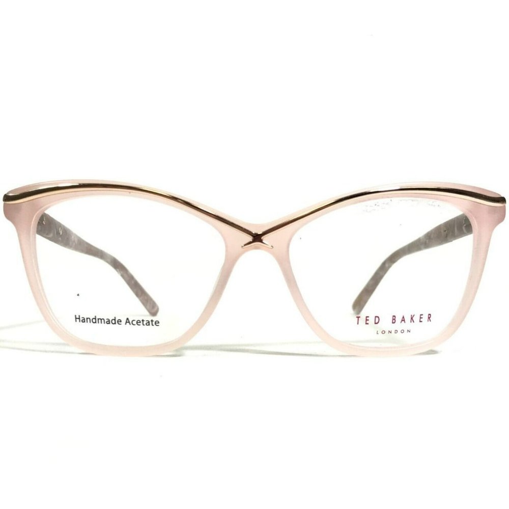 Ted Baker Eyeglasses Frames B756 BLS Matte Pink Gold Cat Eye Full Rim 54-15-140